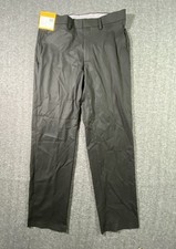 Haggar Men's Black Premium Stretch Classic-Fit Flat-Front Suit Pant Size 32W 32L