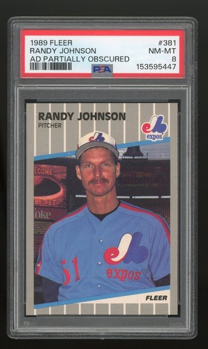 Randy Johnson [Marlboro Ad on Scoreboard] #381 1989 Fleer card