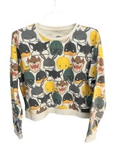 Vtg Six Flags Looney Tunes women's L all over cartoon character print sweatshirt