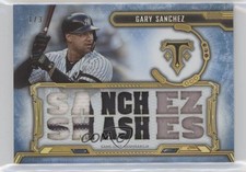 2020 Topps Triple Threads Relics Sapphire 1/3 Gary Sanchez #TTR-GSA1 3h9