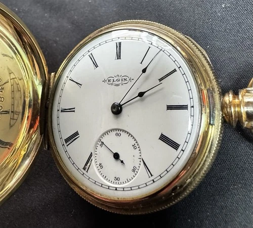 1890 Elgin Pocket Watch 6s 7j Grade 95 J. Muhr & Bro. Case Gold Filled Runs