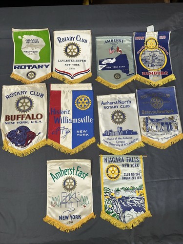 Vintage Lot Of 10 -Rotary International Banners From New York.