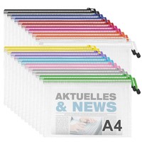 Dokumententasche A4 ReißVerschluss Wasserdicht Transparent BüRo Schule 24 StüCk