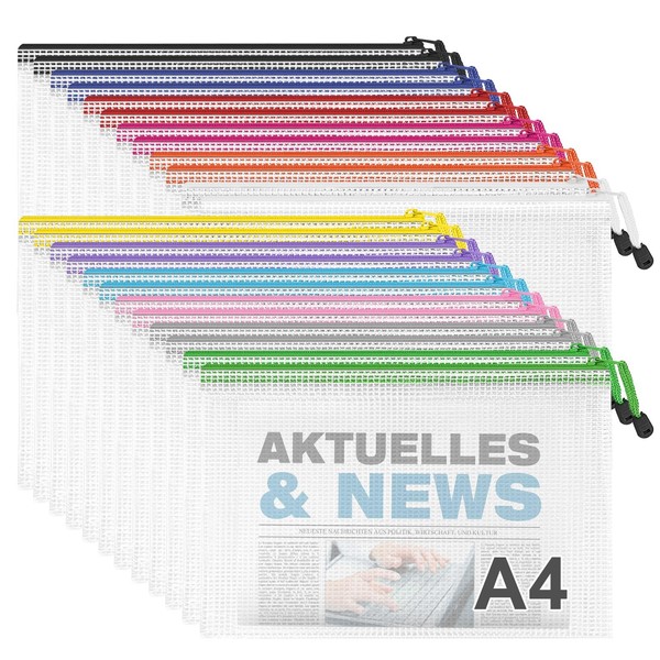 Dokumententasche A4 ReißVerschluss Wasserdicht Transparent BüRo Schule 24 StüCk-image