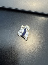 Vtg Michelin Man Bibendum Enamel Lapel Pin with Blue Sash
