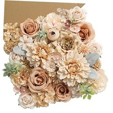 Artificial Flowers Combo Box Set Faux Flowers Bulk Flower Leaf with Nude Color