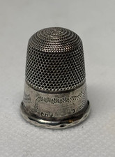 Antique Sterling Silver Thimble J.F. James Fenton c1890 Victorian Sewing