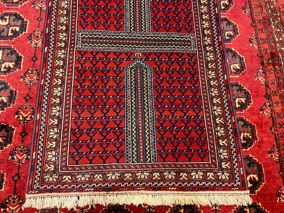 ARTÍCULO DE COLECCIONISTAS Alfombra de Oración Antigua Súper Fina Rusa Turkmenistán Hatchulu Purda Foto 3 de 4