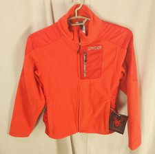 New Spyder Women's Winter Fleece Jacket Orange Full Zip Size 8 NWT