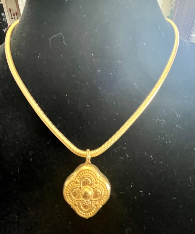  Anne Klein Necklace Pendant Glamour Elegant Statement Fashion Vintage 
