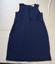 Motherhood Blue White Stripe Maternity Midi Length Tank Dress Size Medium