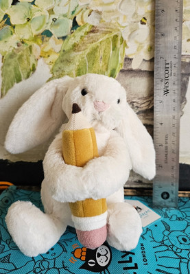 Jellycat Bashful Bunny with Pencil 100 Real Spring Easter