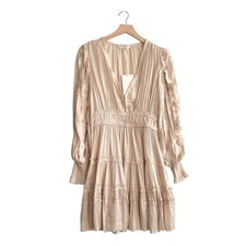 Ulla Johnson Gemma Plisse Mini Dress In Dawn, Size 6, New with Tag, $575 MSRP