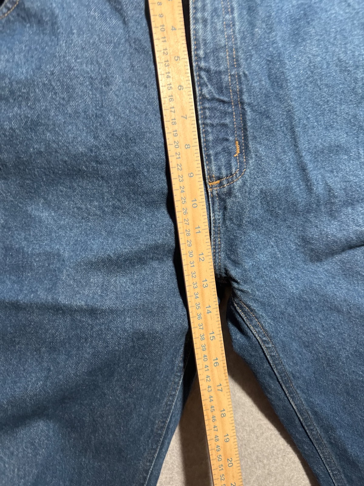 Carhartt Relaxed Fit Jeans B460 DVB 44x32 Blue Denim Work Pants Used thumbnail 3