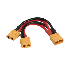 XT60 Parallel Battery Connector 14AWG Cable XT60 Y Splitter 1 Male to 2 Female f