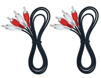 RCA Stereo Audio Cable 3ft, 2-RCA Male to 2-RCA Male, 2-Pack