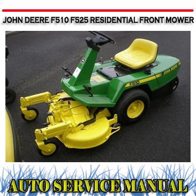 JOHN DEERE F510 F525 RESIDENTIAL FRONT MOWER WORKSHOP SERVICE MANUAL ~ DVD - Picture 1 of 3