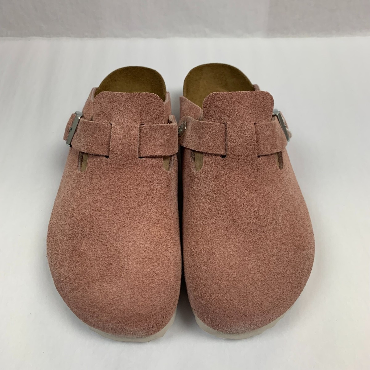 Birkenstock New w/ Box Boston Pink Clay Suede Soft Footbed Regular Select  Size | eBay