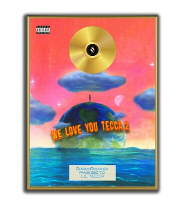 Lil Tecca Poster, We Love You Tecca GOLD/PLATINIUM CD, gerahmtes Poster HipHop