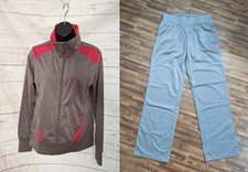 Puma Ladies Sports Active Track Suit Jacket and Pants Gray Size M