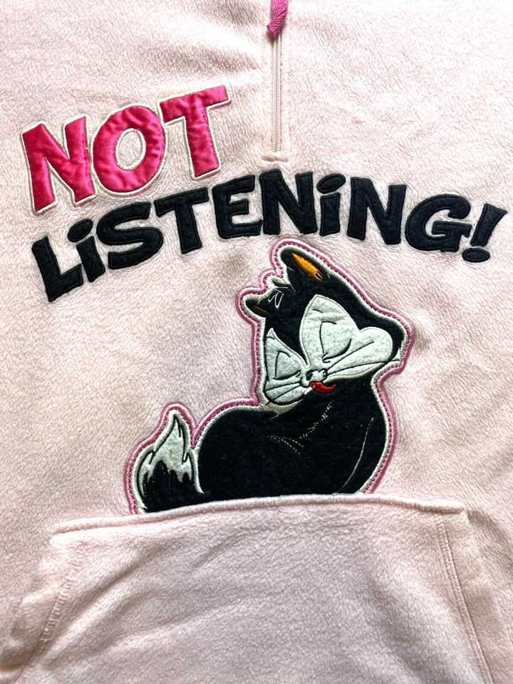Sudadera Pussyfoot Mujer 2X Rosa Sudadera con Capucha Suéter Looney Tunes Plus Damas RARA Foto 2 de 4