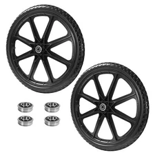 20" Flat Free Cart Wheels 2 Pack for Wheelbarrows and Lawn Mowers