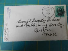 US 2 CENT WASHINGTON BANKNOTE, IRONTON, OHIO, WITH FANCY CANCEL