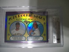 KE'BRYAN HAYES/J.GARCIA 2021 Topps Heritage Chrome Purple Ref #97 BGS MINT 9 RC