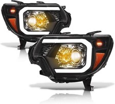 Projector Headlights Wled Bar - Black Amber Fits 2012-2015 Toyota Tacoma Projector Headlights Wled Bar - Black Amber Fits 2012-2015 Toyota Tacoma