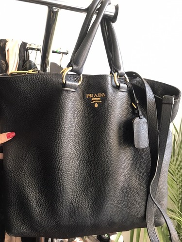 Black Large Prada Shopping Tote Vitello Daino Lar… - image 1