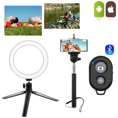 LED Selfie Ring Light with Tripod Stand&Cell Phone Holder for Live Stream/Makeup