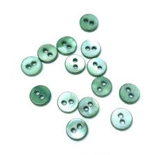 Mother of Pearl shell buttons, sewing, crafts, scrapbooking  Green B456 x 12