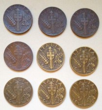 VITT. EMANUELE III - 10 Centesimi "Impero" serie completa 1936/43 (9 monete)