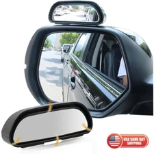 HD Stick on Rear View Adjustable Blind Spot Side Mirror Wide Angle Car Truck SUV