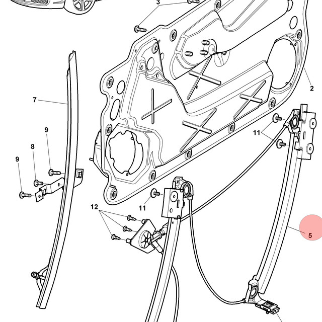07-17 BENTLEY CONTINENTAL GTC RIGHT PASSENGER SIDE DOOR WINDOW REGULATOR OEM