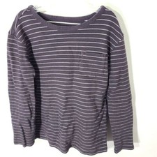 Cat  Jack Boys Childs Kids Shirt Striped Gray and White Top Long Sleeve