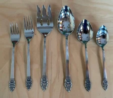 Oneida VINLAND Set of 6 Pc Community Stainless Flatware Serving Forks Spoons