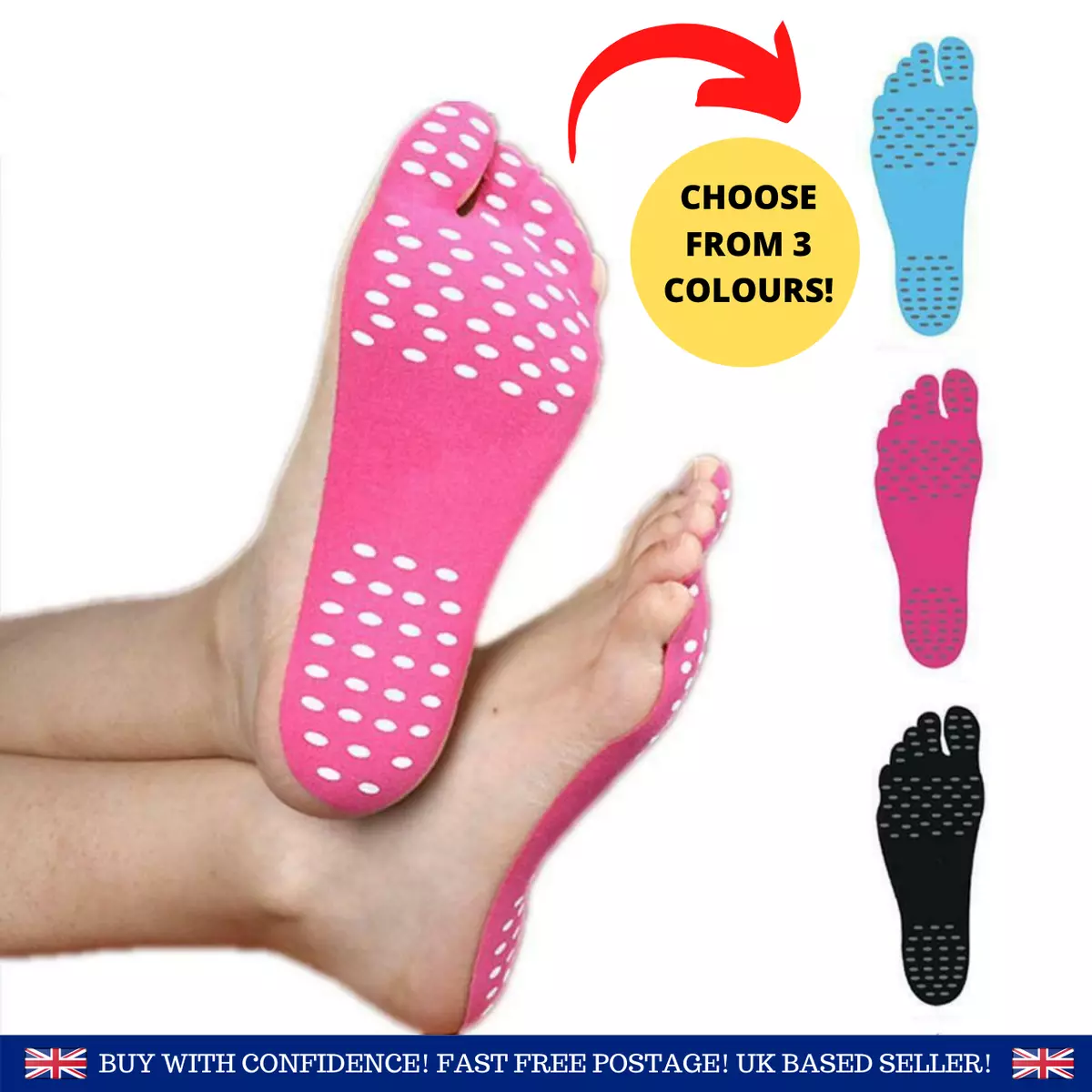 Generise Beach Foot Pads for Barefoot Invisible Anti Slip Waterproof Sticker