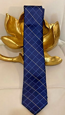 Tommy Hilfiger Men's Silk Blend Tie  Blue Navy  Plaid  NEW MSRP: 69.50