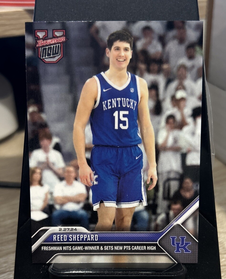 Reed Sheppard 2023-24 Bowman U Now Basketball Card #58 FRESHMAN HITS GAME WINNER