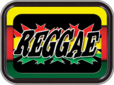 Reggae Stash Tin Storage Container 4.37'' L x 3.5'' W x 1'' H