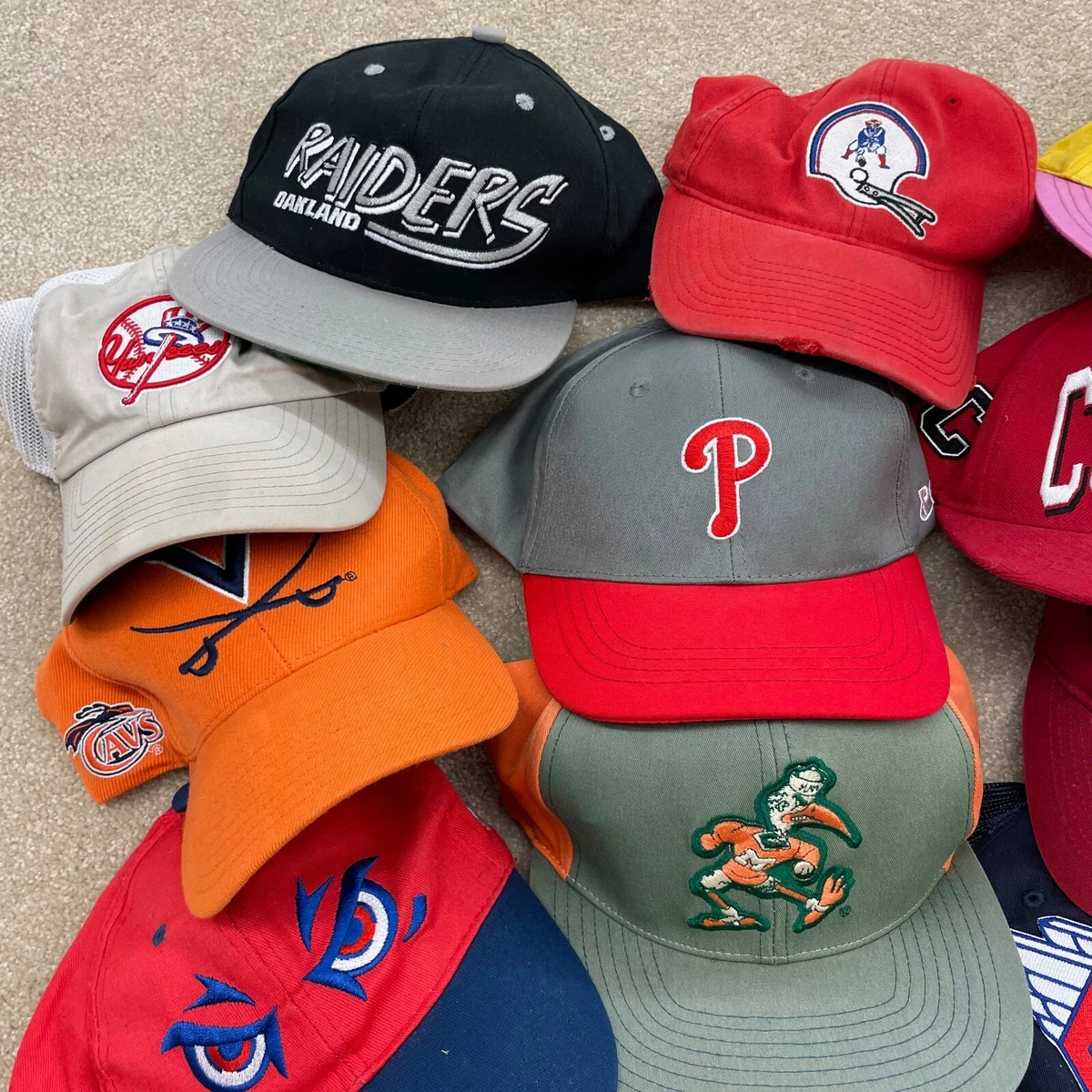 Hat Lot Baseball Cap 80s 90s Restore Group 21 MLB NFL NBA USA Vintage  Snapback