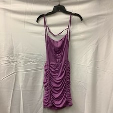 Fashion Nova Womens Dress Purple Feeling Exposed Backless Ruched Mini Size M