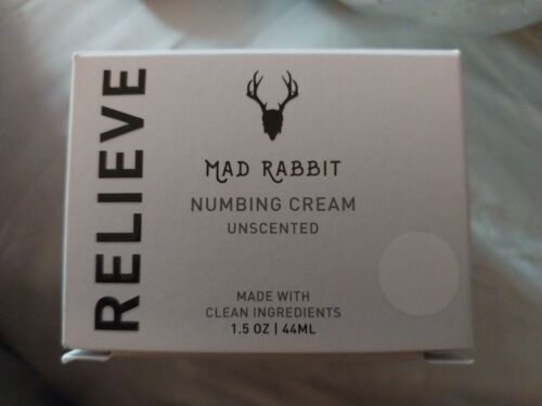 Mad Rabbit Relieve Numbing Cream Unscented 1.5 oz Clean Ingredients NEW - 第 1/6 張圖片