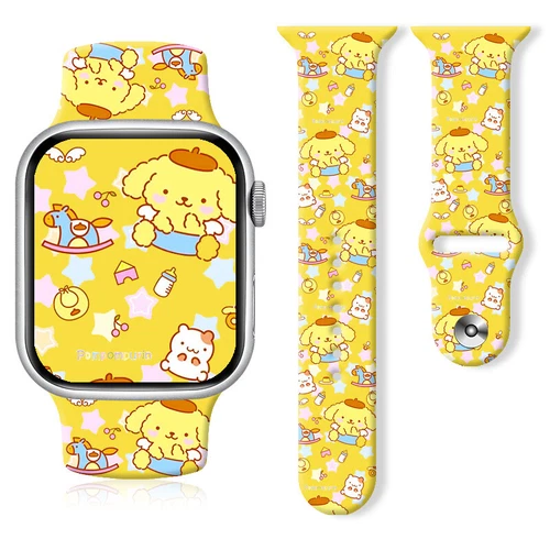 Pom Pom Purin Silikon Armbanduhr - Armbänder für Apple Watch S8765432SE 38/49MM - Bild 11 von 31