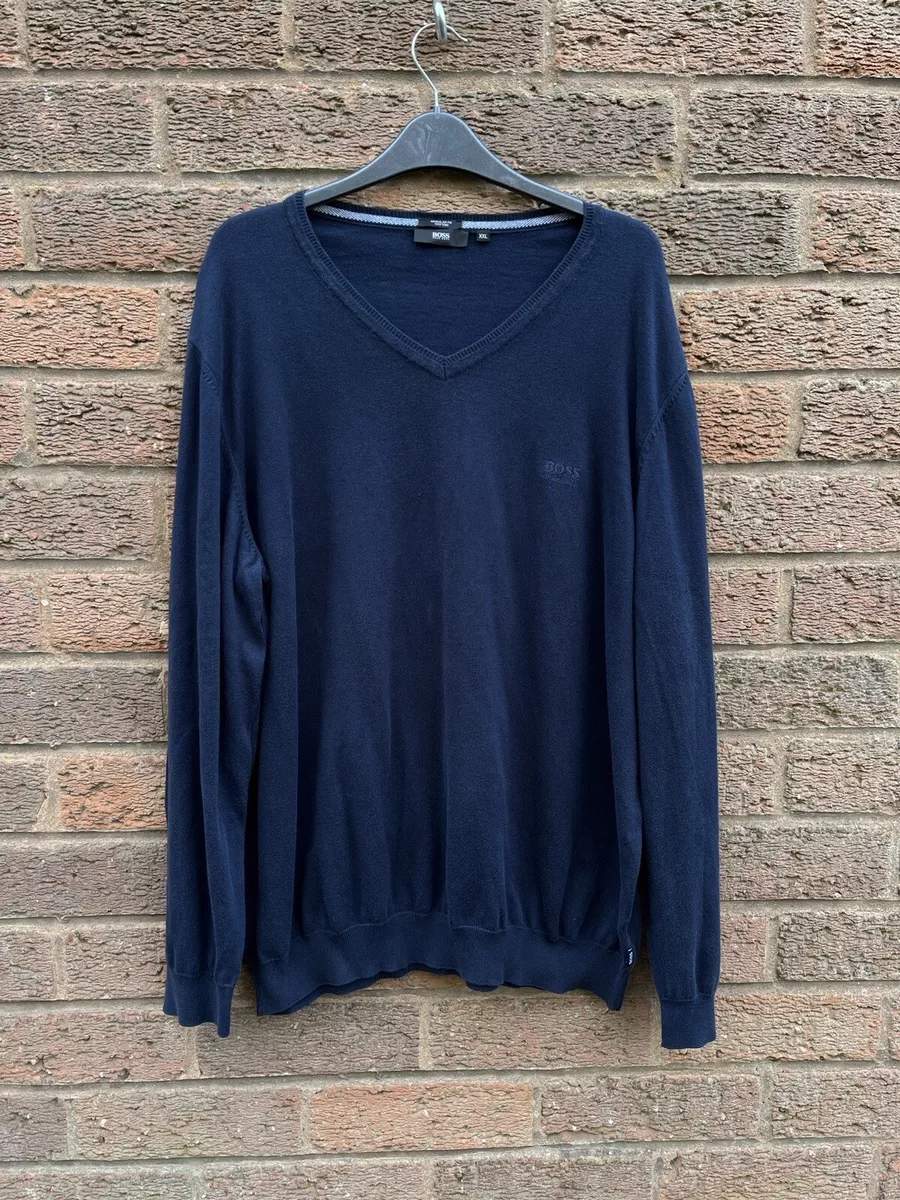 HUGO BOSS Mens Barnabas 3 Jumper Navy Blue Size XXL 2XL Pullover