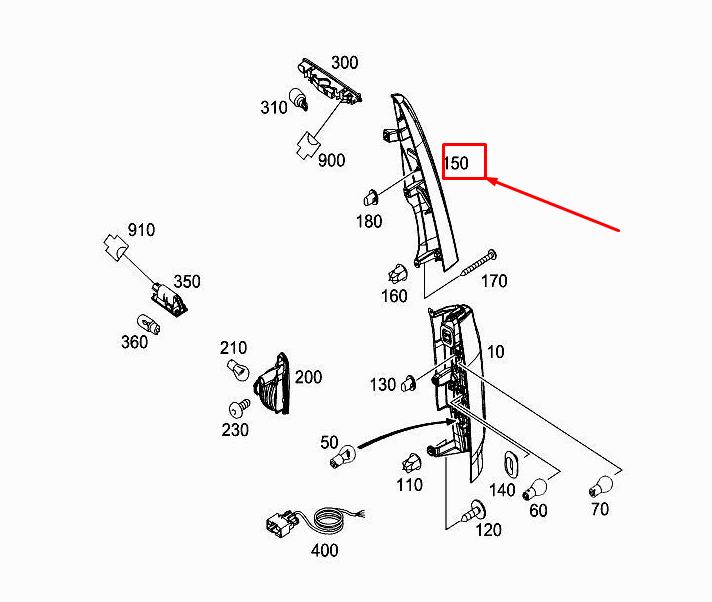 MERCEDES-BENZ CITAN W415 Panel-Bereichsverkleidung oben hinten links A4156941225