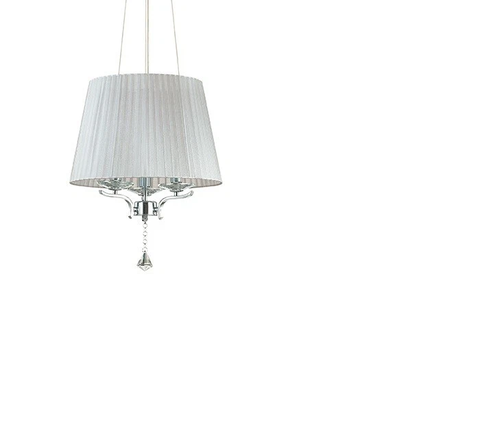 IDEAL LUX SOSPENS.D.40 3X40W E14 M.CROMO PARL.ORGANZA ARGENTO IDEALPEGASOSP3ARG - Immagine 2 di 2