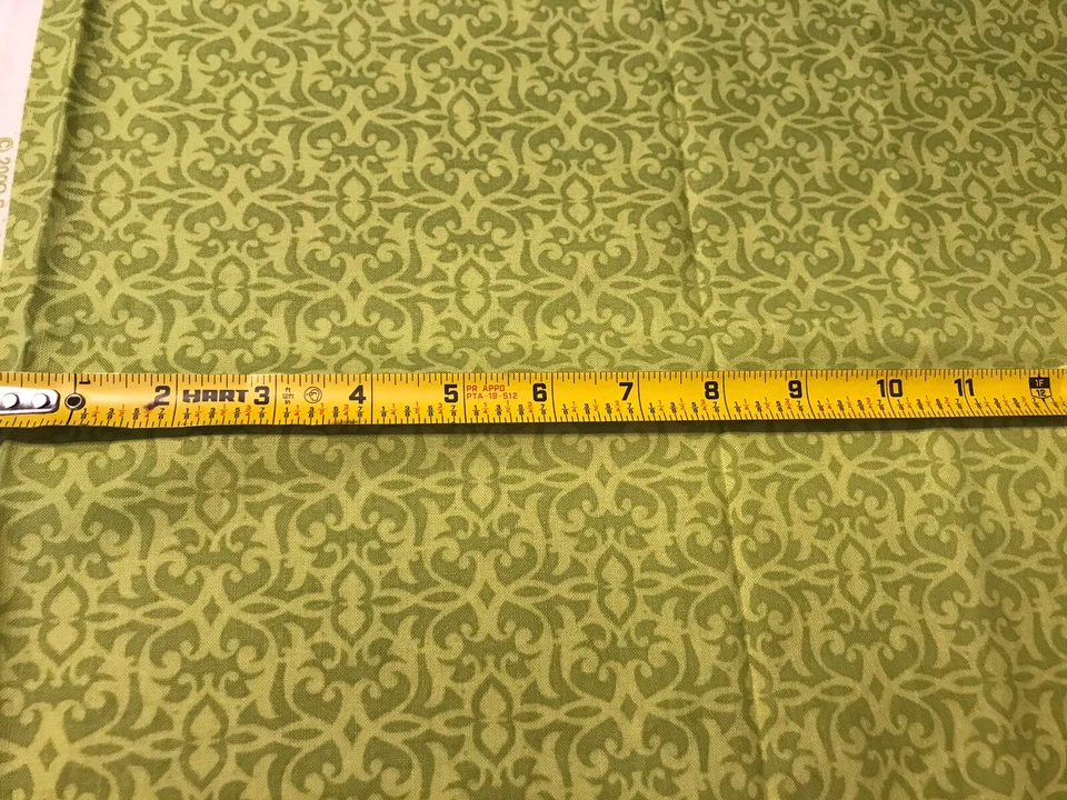 "Tela de algodón de estudio Brother Sister Design verde lima oliva 1 yarda X 45"" cachemira" Foto 4 de 4