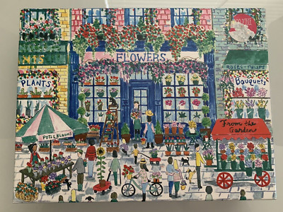 Galison Designer Michael Storrings Market in Bloom 2000 Piece Puzzle Preowned VG